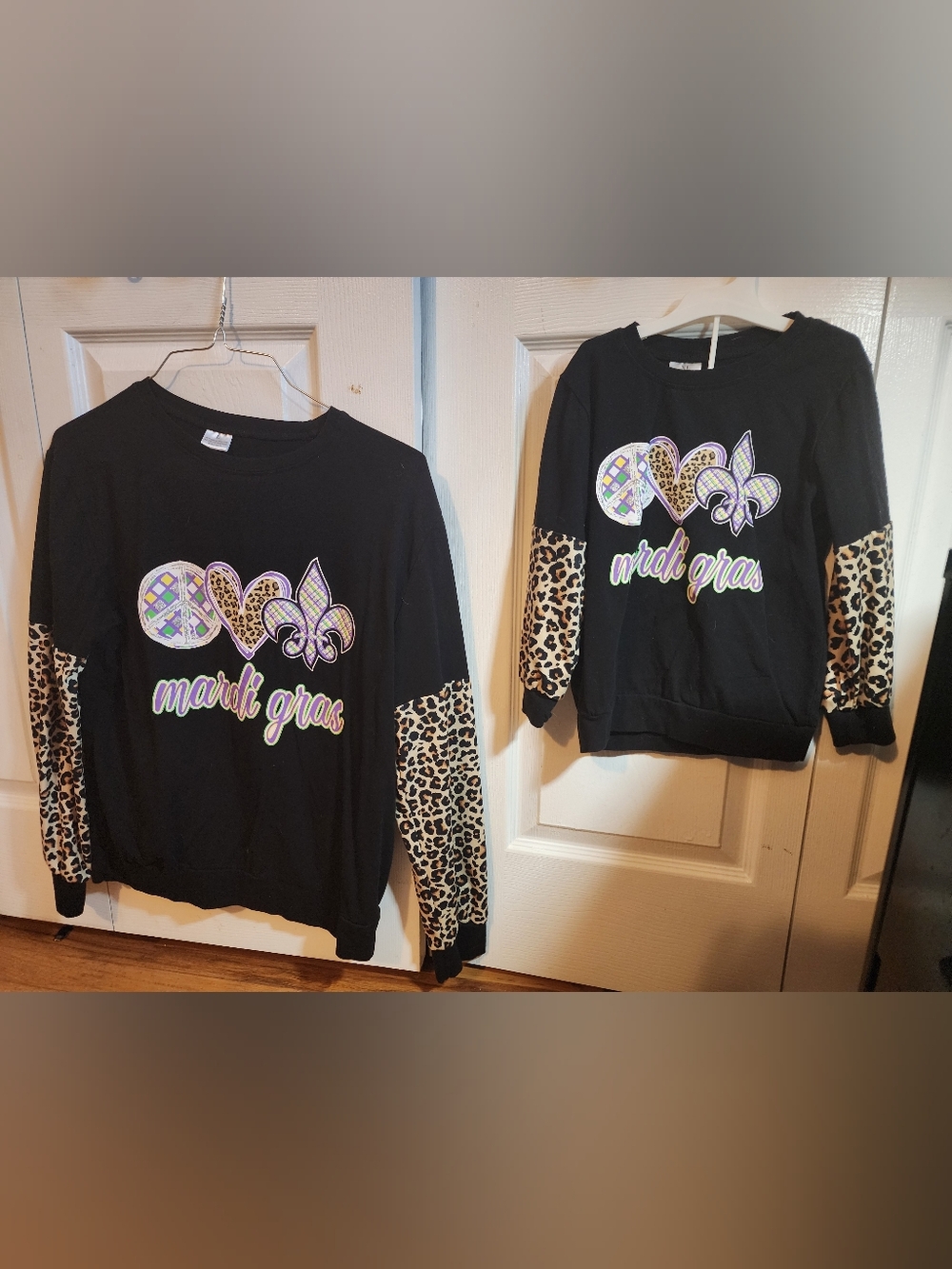Mommy And Me Mardi Gras Leopard Print Long Sleeve